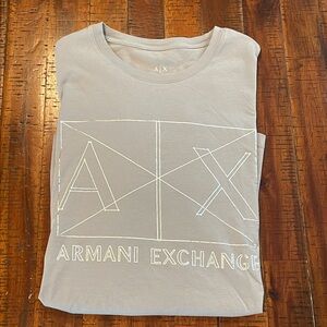 Armani Exchange Men’s Small Tee gray with silver logo
